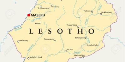 Peta dari Lesotho, maseru