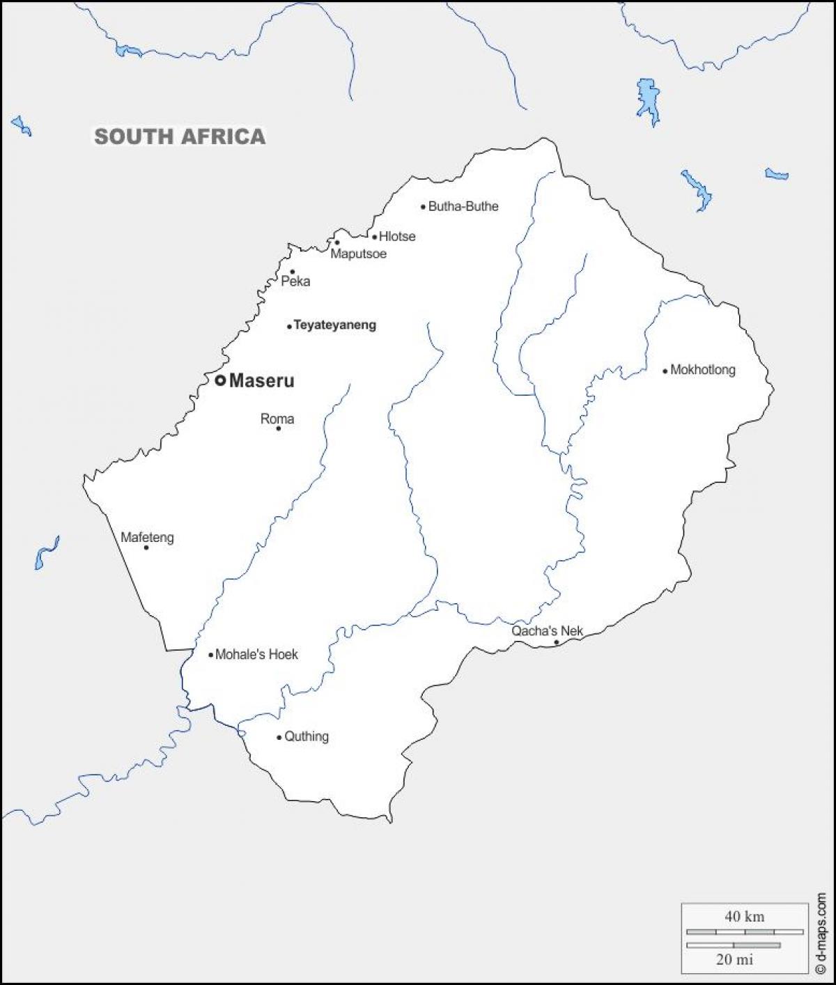 peta dari maputsoe Lesotho