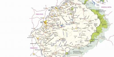 Peta dari Lesotho pos perbatasan