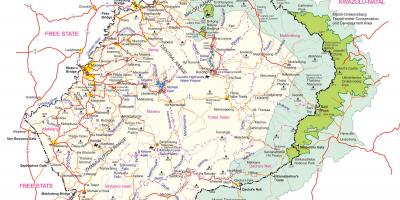 Peta dari peta rinci dari Lesotho